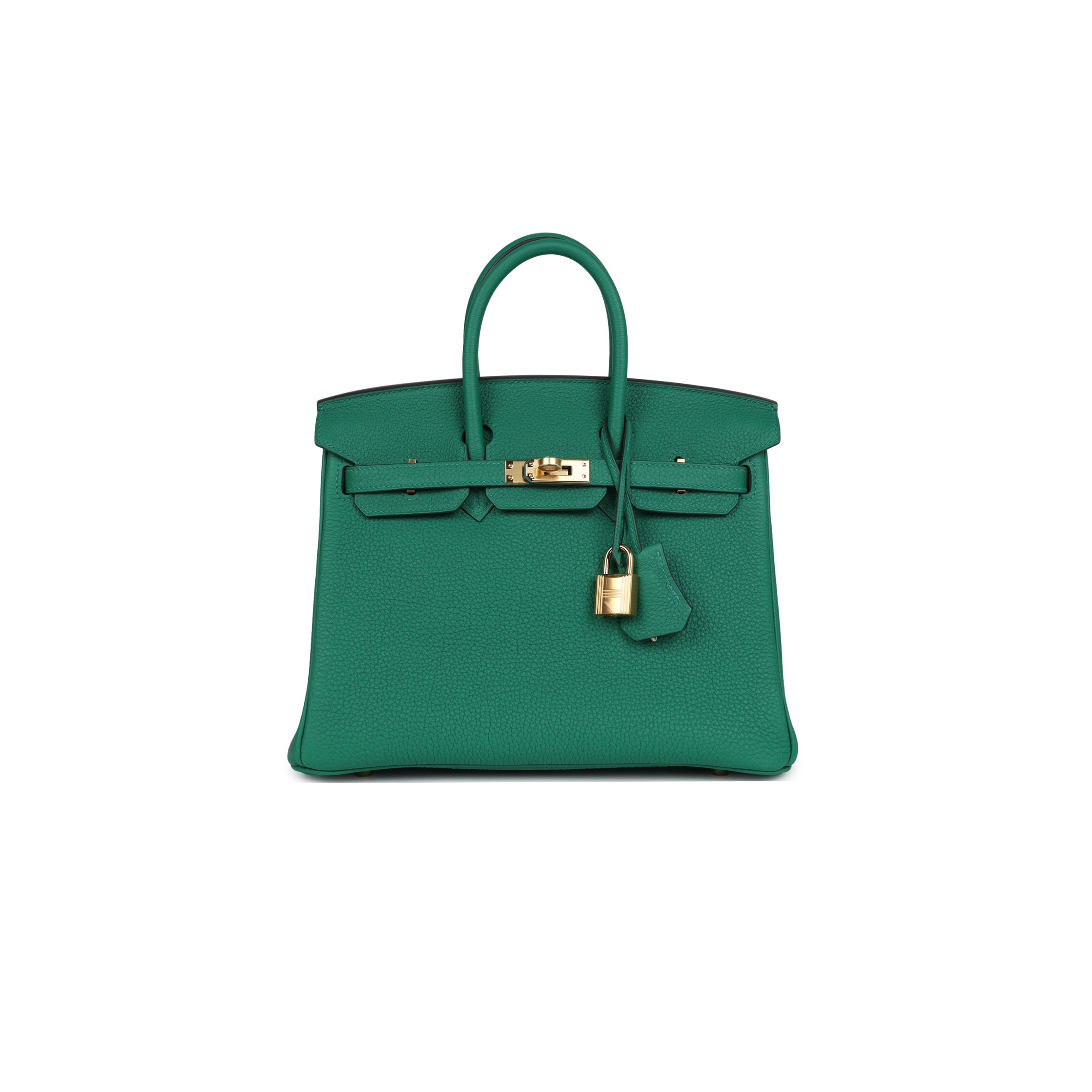 HERMÈS MASTER BIRKIN 25 TOGO LEATHER VELVET GREEN GOLD BUCKLE BAG BK30U4EPSS (25*20*13cm)